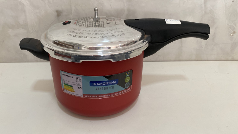 Panela de Pressão Tramontina Vancouver em Alumínio com Revestimento Interno  e Externo Antiaderente Starflon Max Vermelho 20 cm 4,5 L de Qualidade em  Promoção
